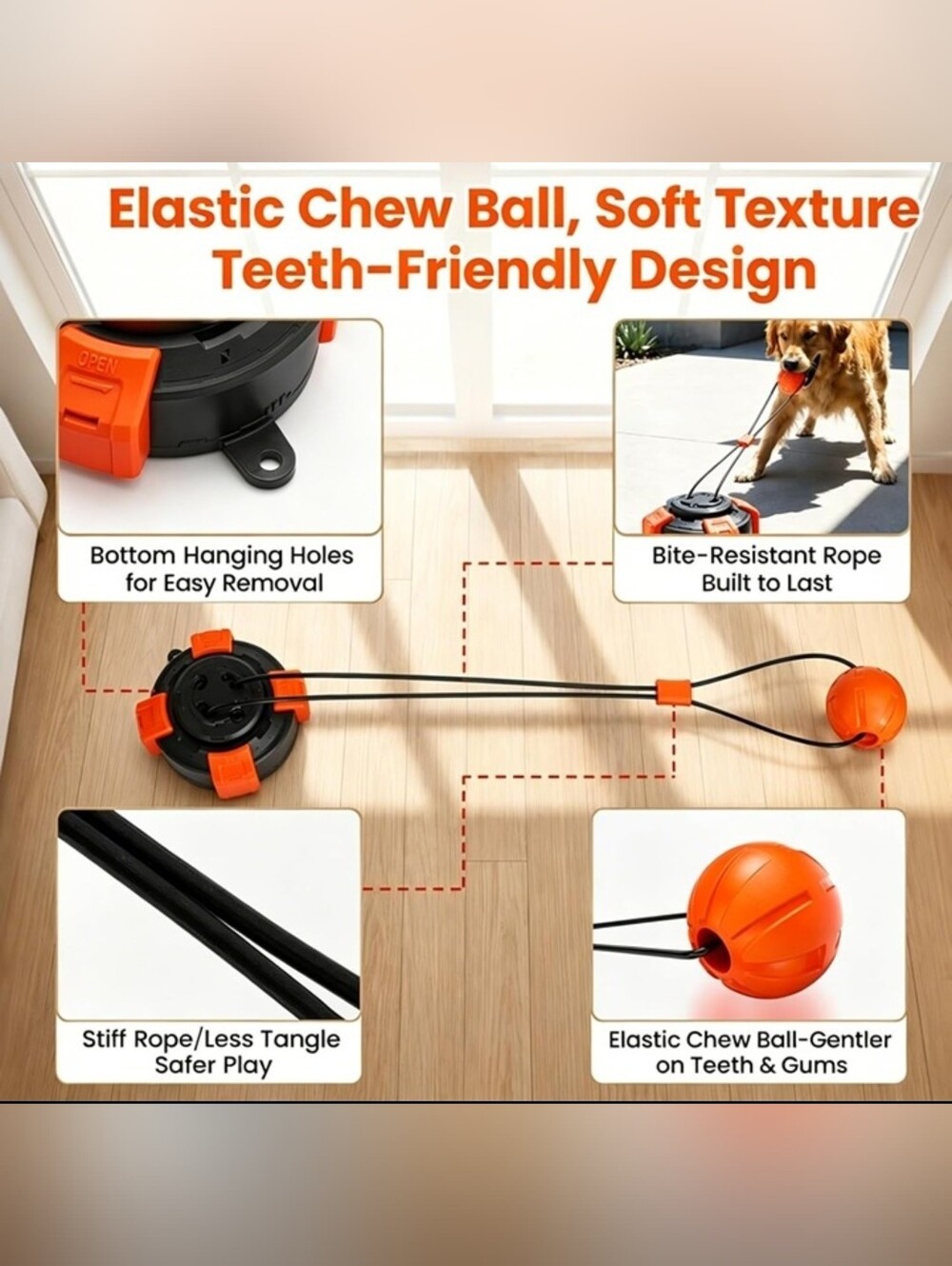 Interactive Suction Cup Tug of War Dog Pull Toys, NIB - Picture 8 of 10